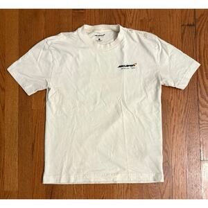 McLaren Formula 1 Men's Size Small T-Shirt- Short Sleeve- White Graphic- EUC